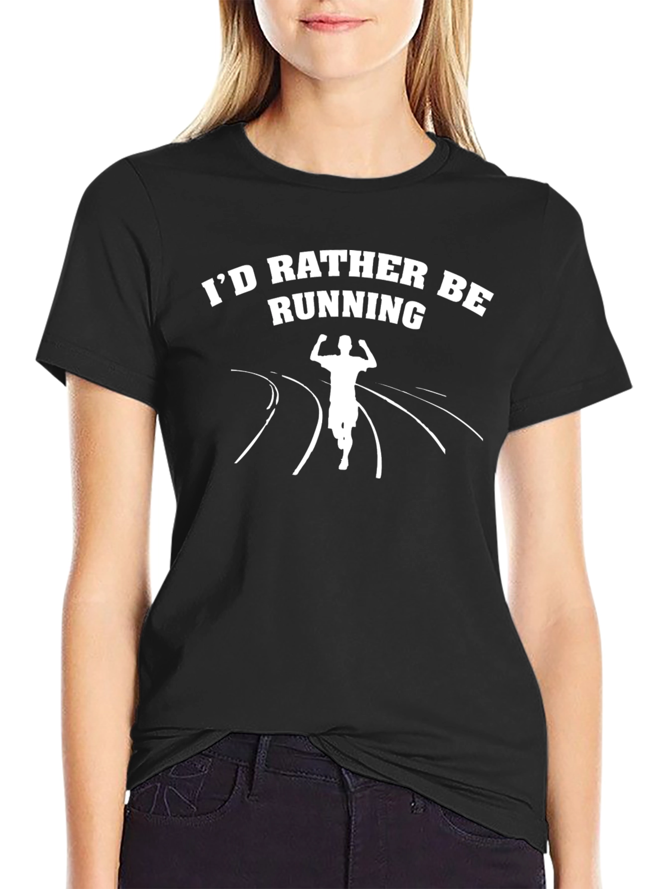 Id Rather Be Running Black T-Shirt