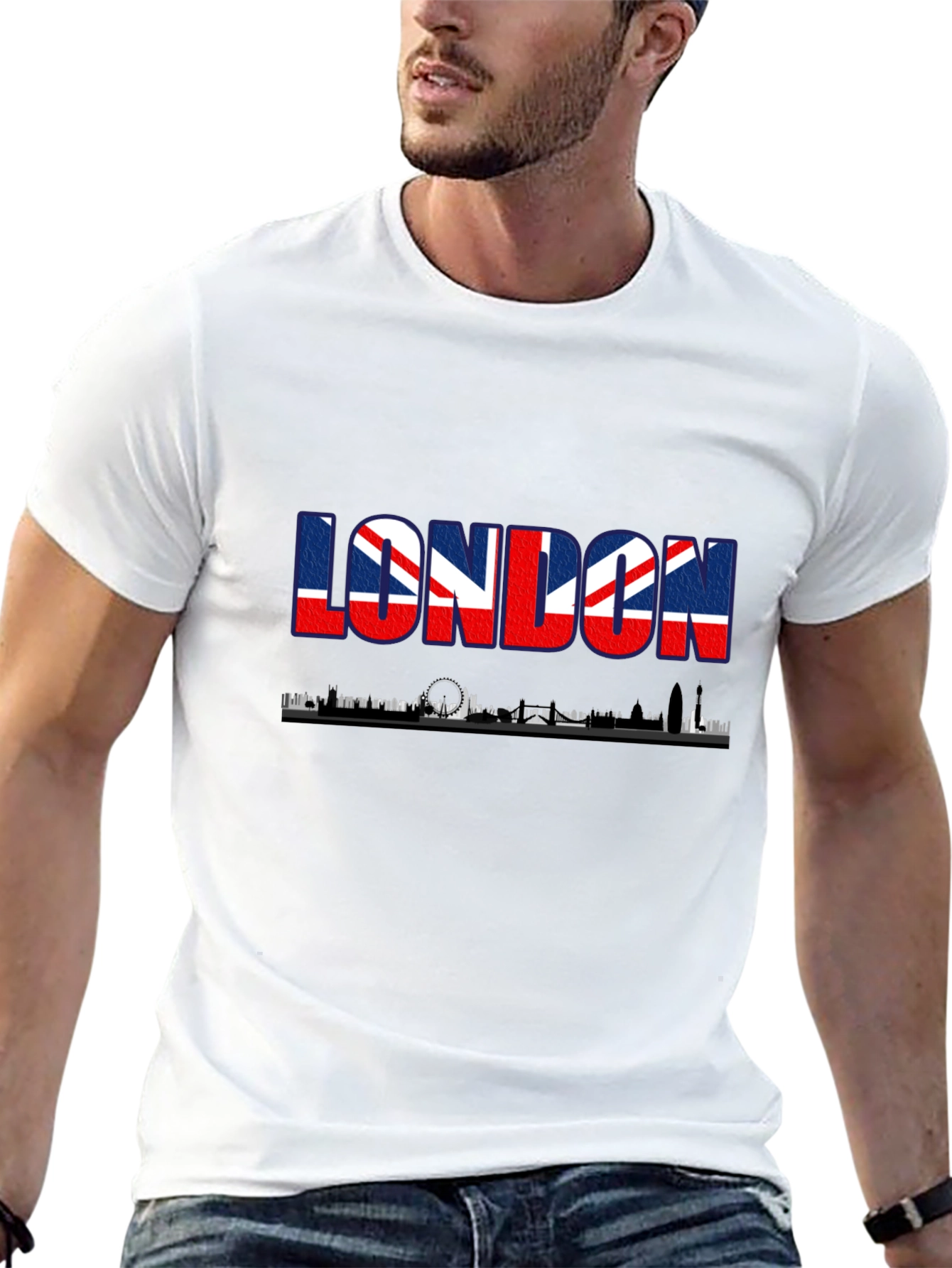 London Skyline UK Flag Graphic Tee - Black