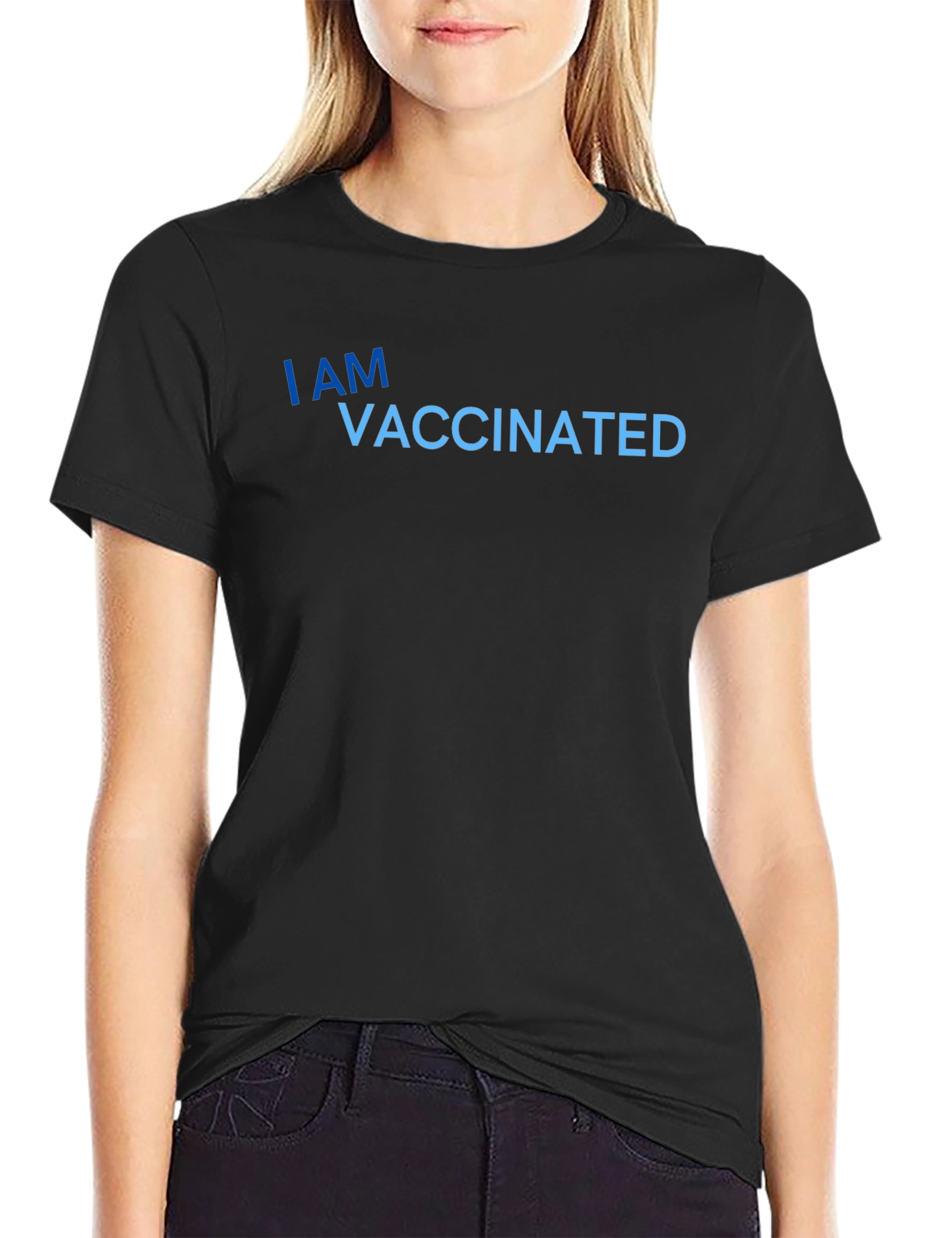 I Am Vaccinated Black T-Shirt