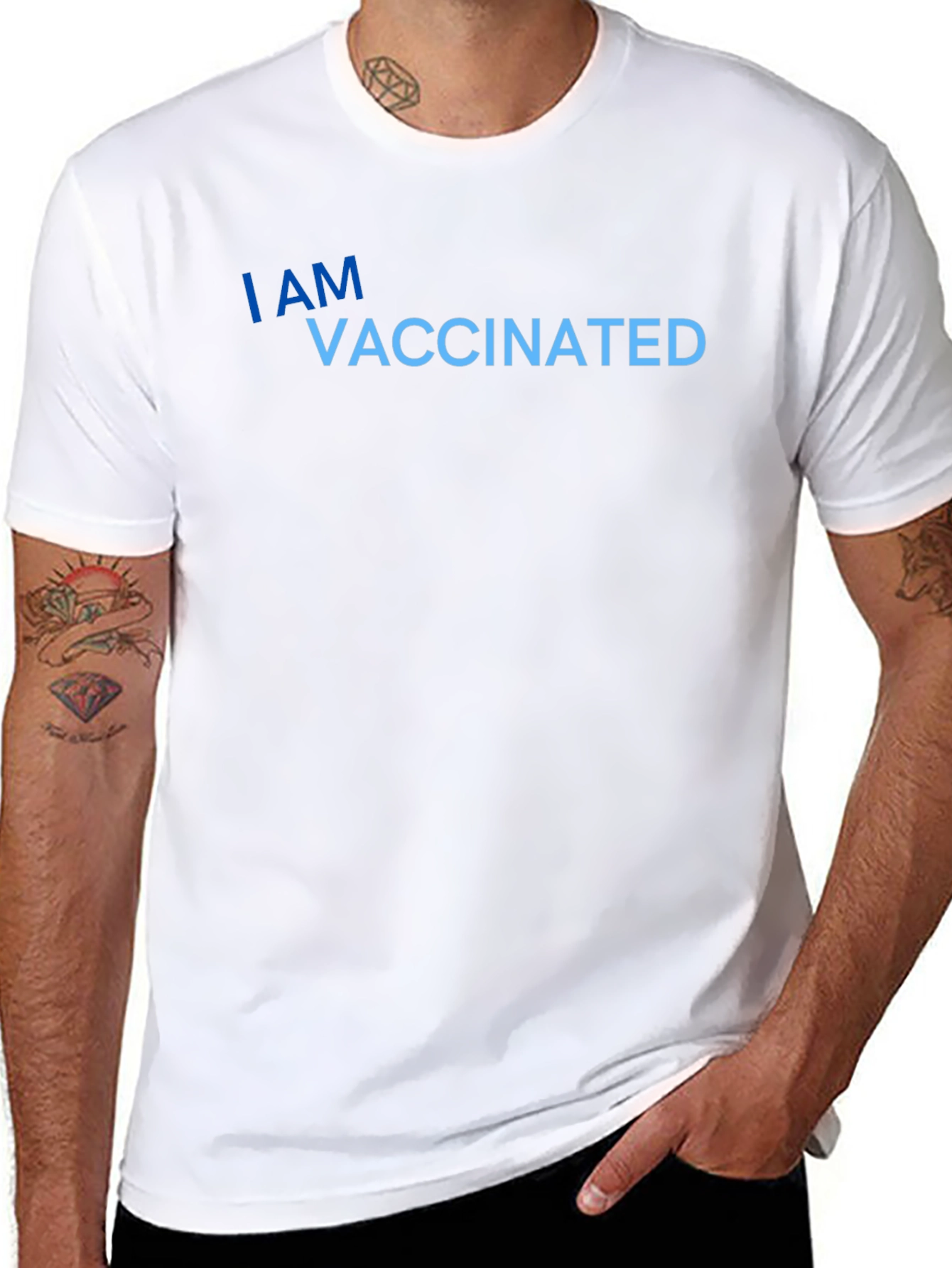 I Am Vaccinated Black T-Shirt
