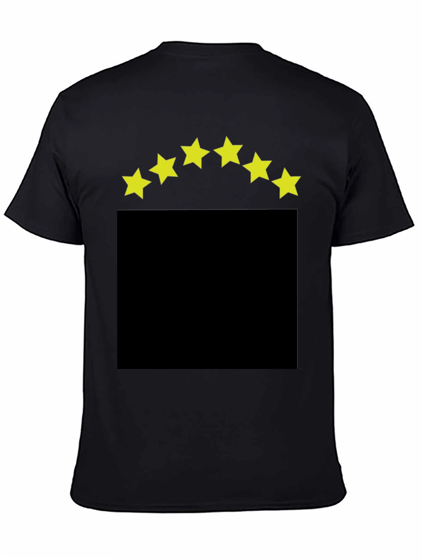 Black T-Shirt with Yellow Star Design