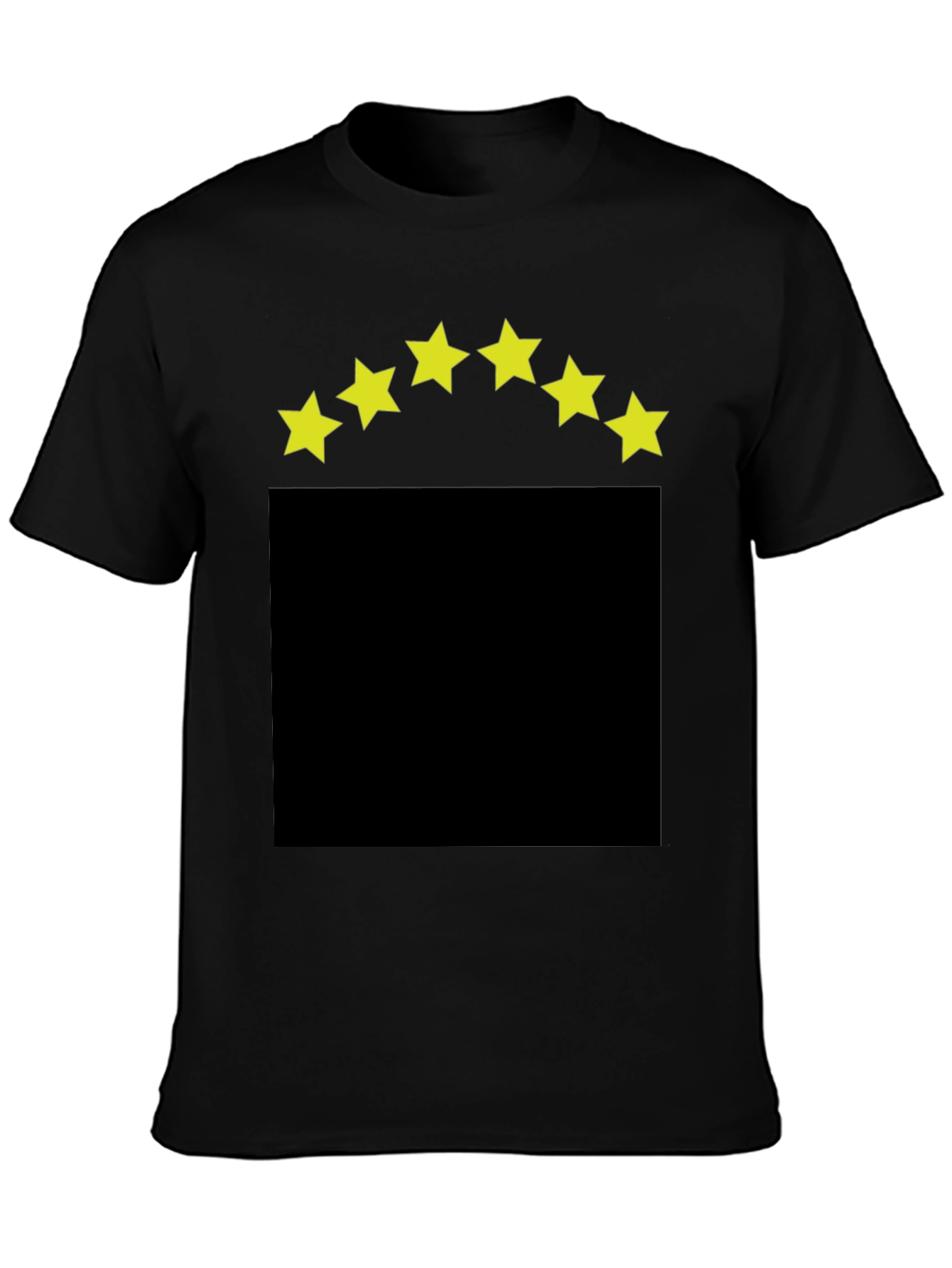 Black T-Shirt with Yellow Star Design