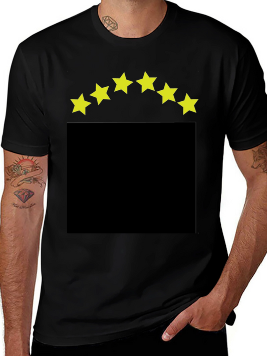 Black T-Shirt with Yellow Star Design