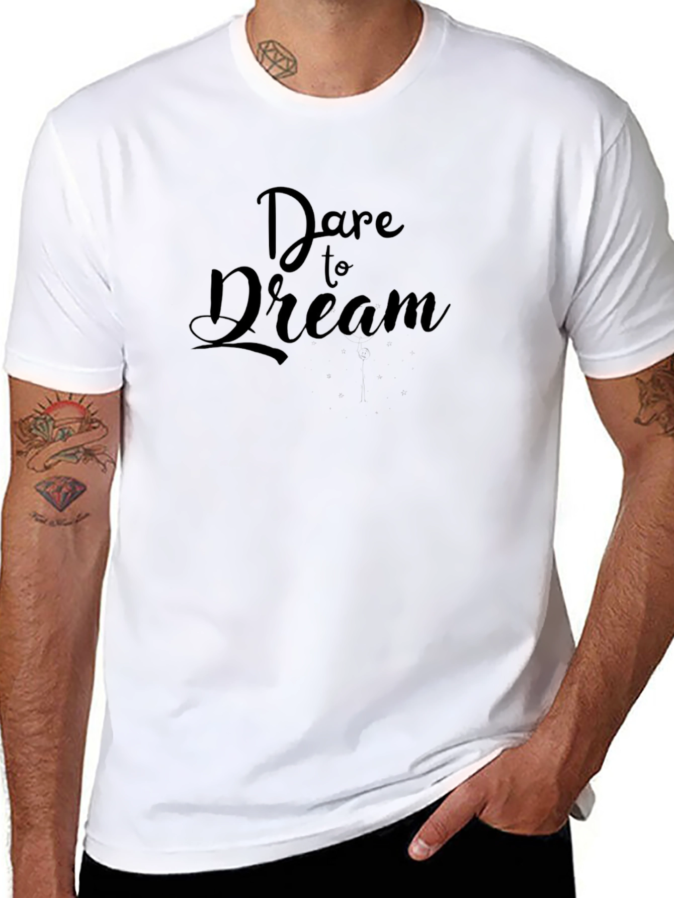 Dare to Dream Black Cotton T-Shirt
