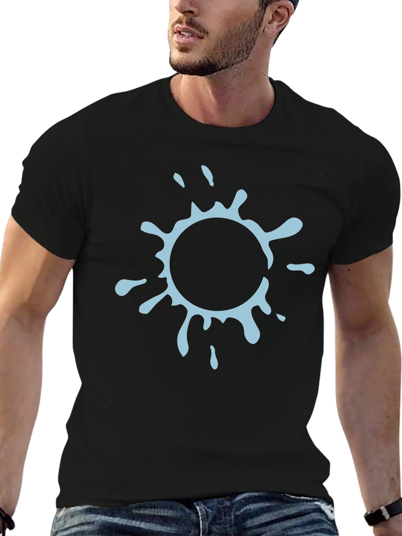 Cool Splash Graphic Black T-Shirt