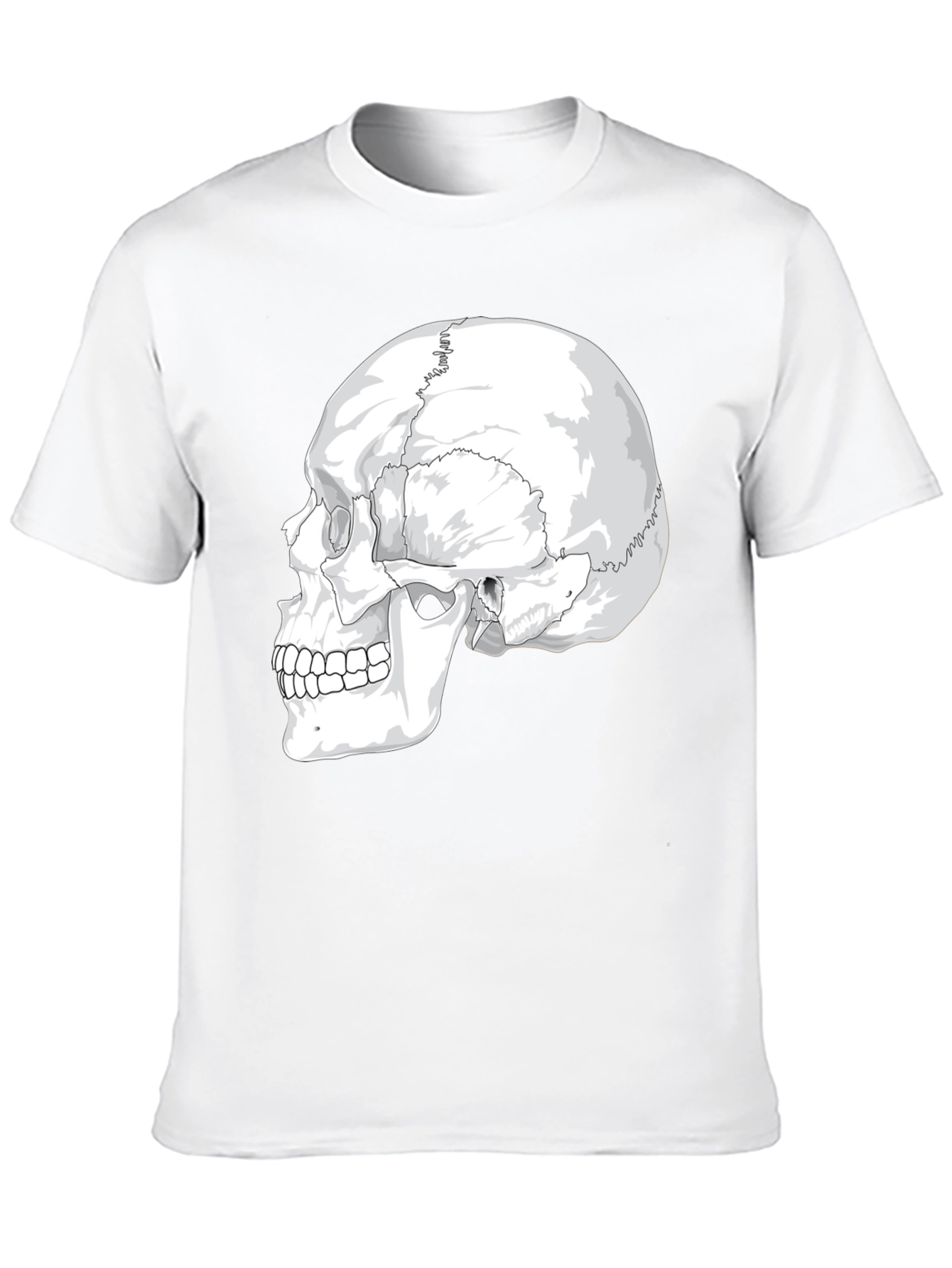 Anatomical Skull Graphic Tee - Black Cotton