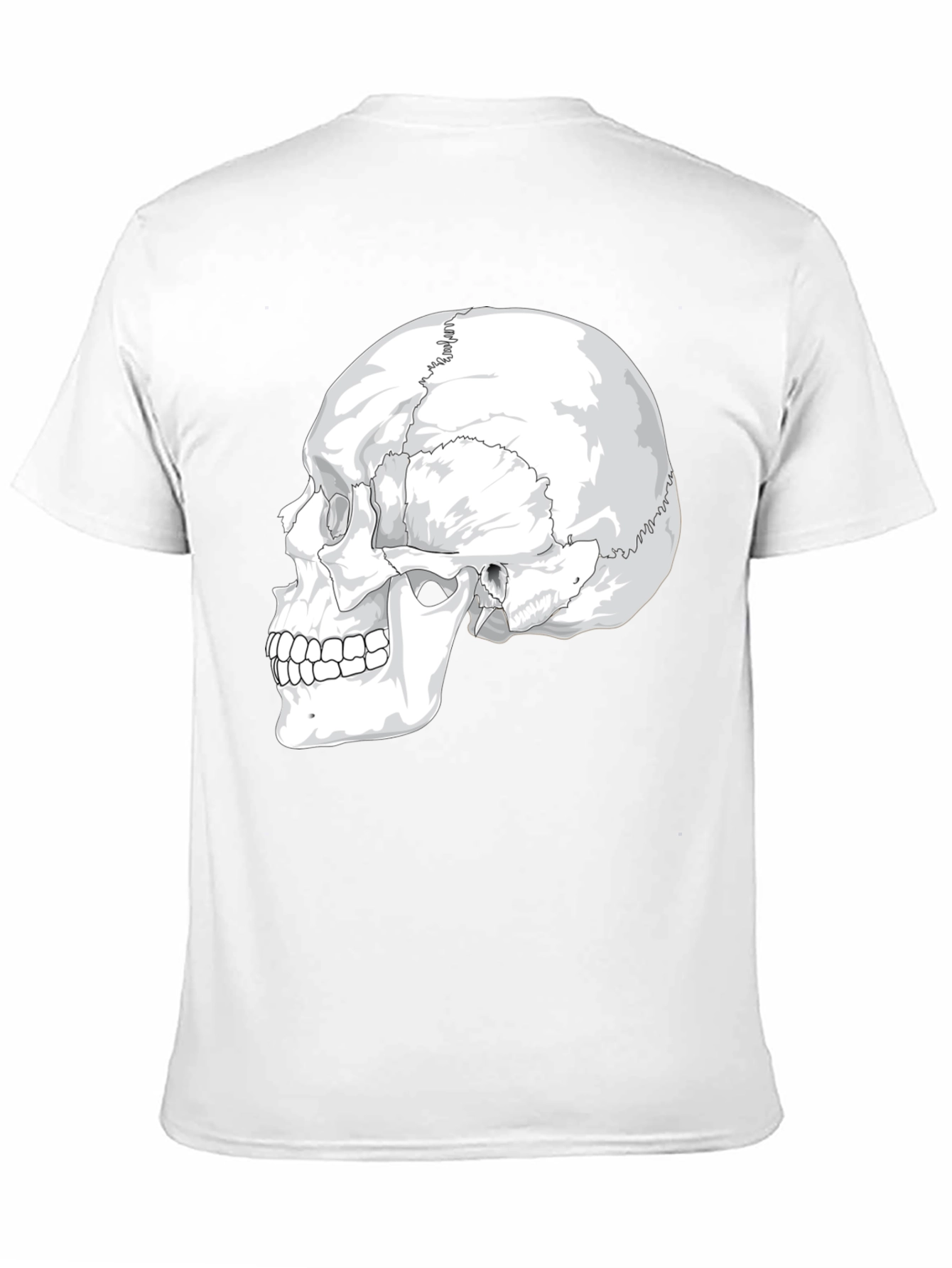 Anatomical Skull Graphic Tee - Black Cotton