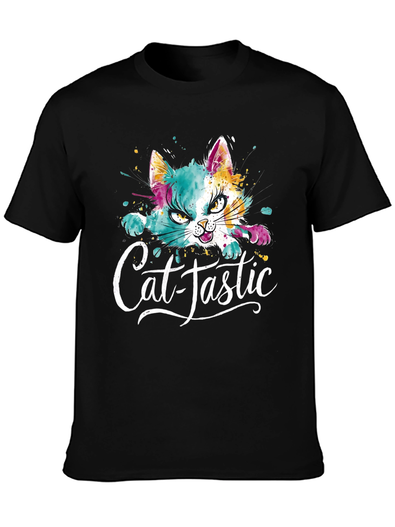 Cat-Tastic Watercolor Graphic Tee