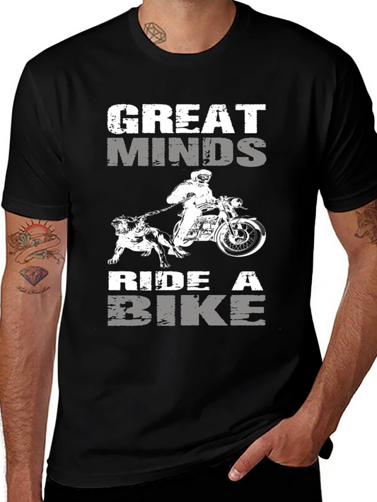 Great Minds Ride Bike Graphic Tee - Black Cotton Blend