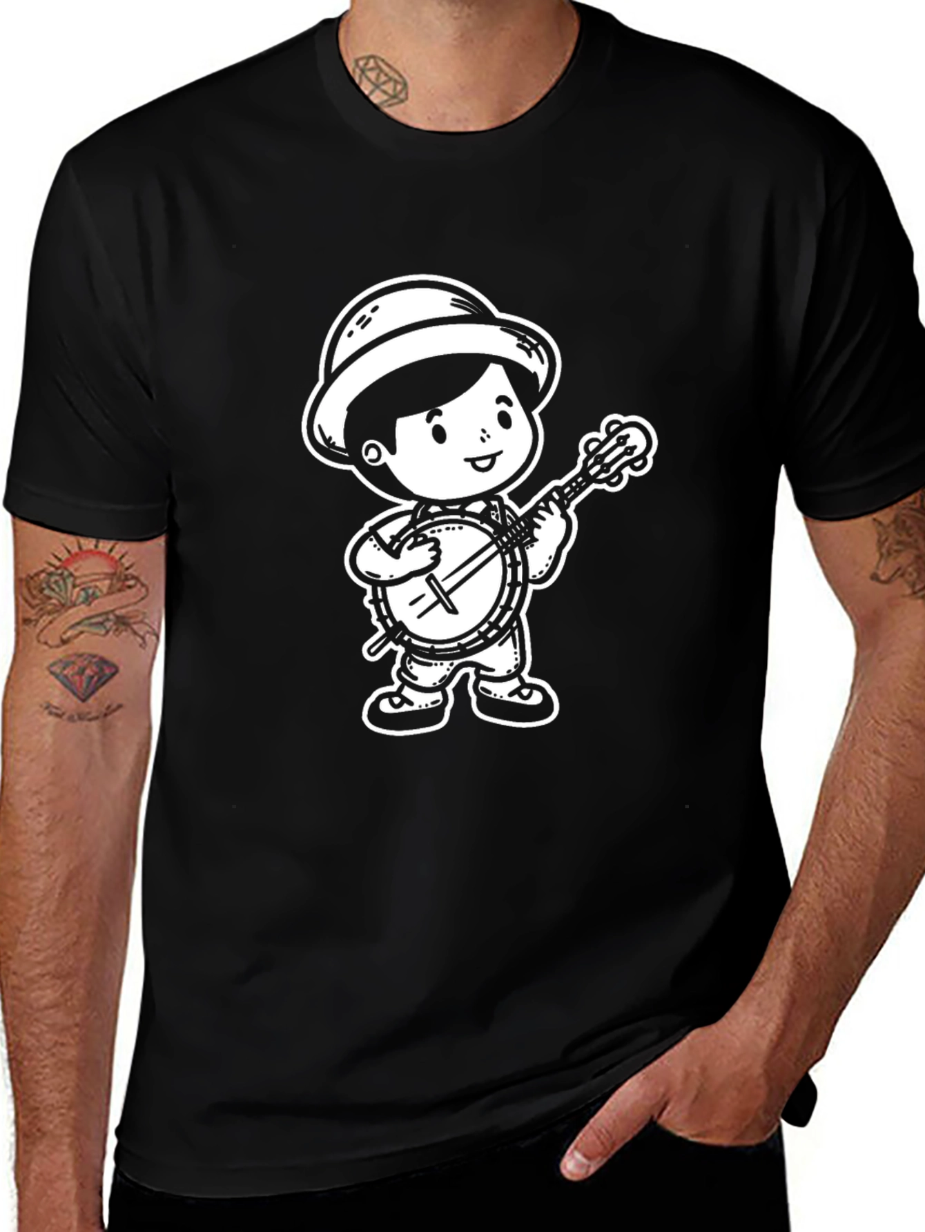 Banjo Boy T-Shirt - Black Cotton Tee