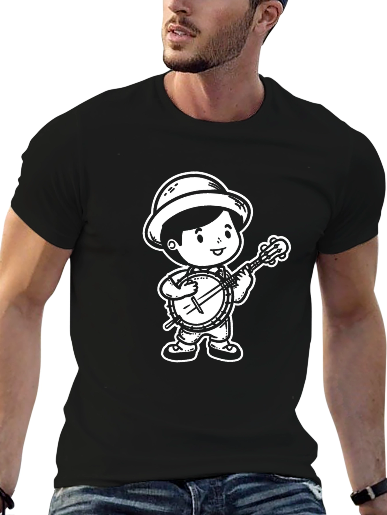 Banjo Boy T-Shirt - Black Cotton Tee