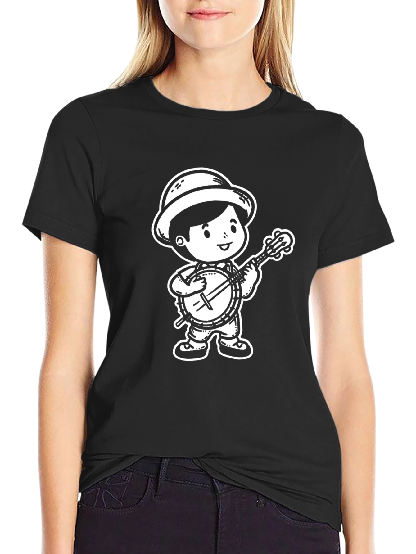 Banjo Boy T-Shirt - Black Cotton Tee