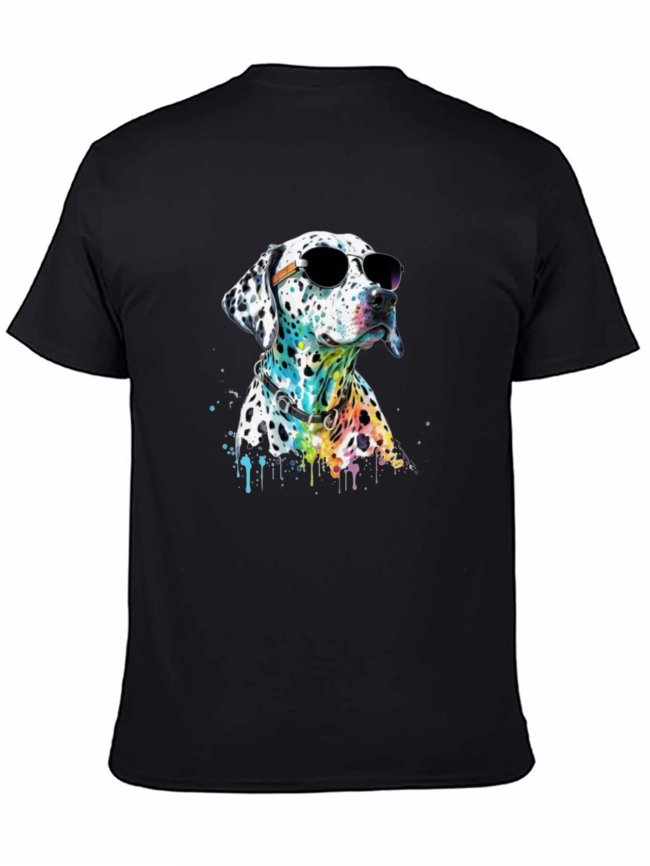 Cool Dalmatian Dog T-Shirt - Black
