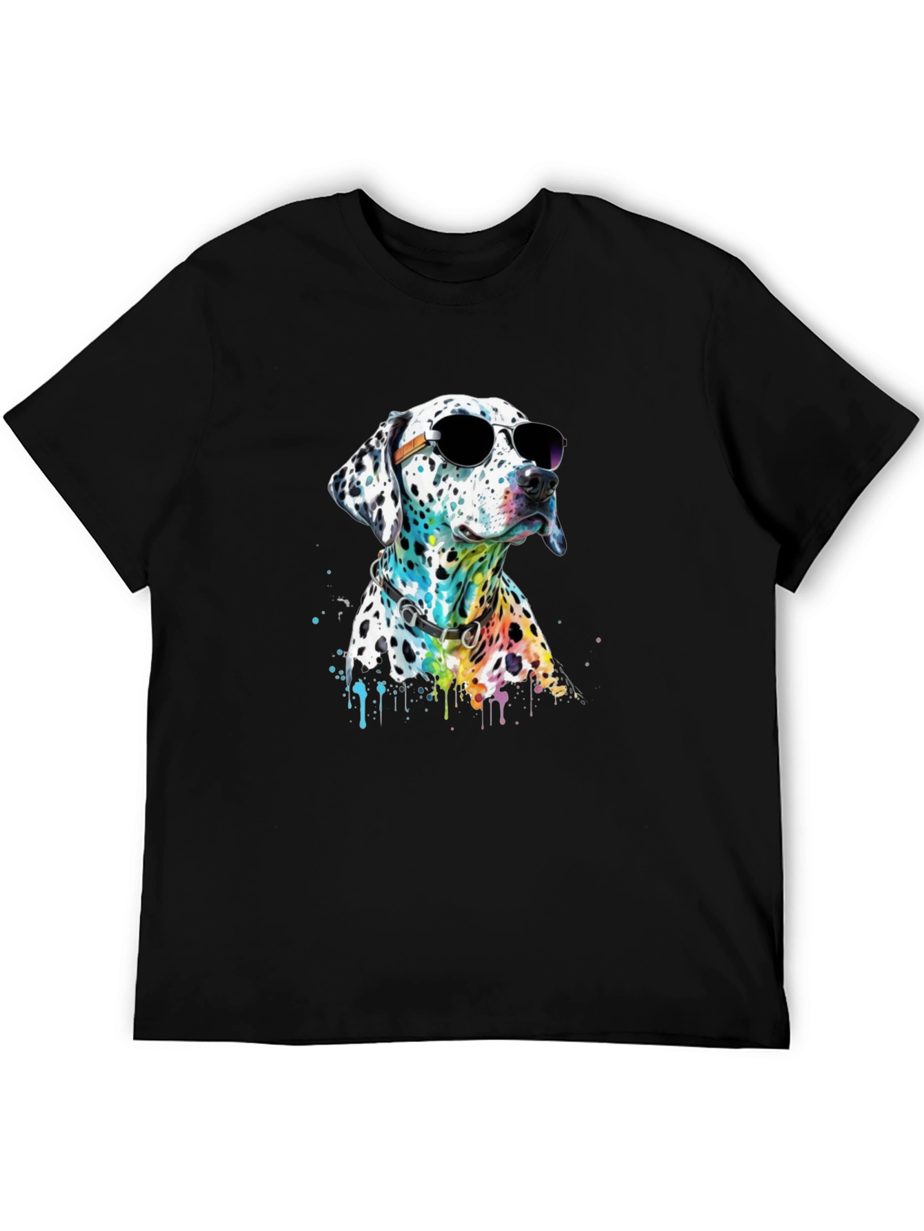 Cool Dalmatian Dog T-Shirt - Black