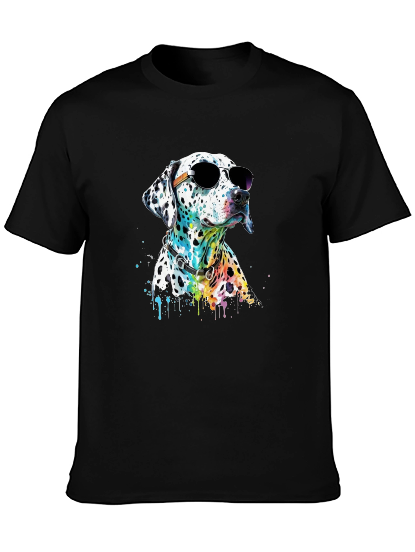 Cool Dalmatian Dog T-Shirt - Black