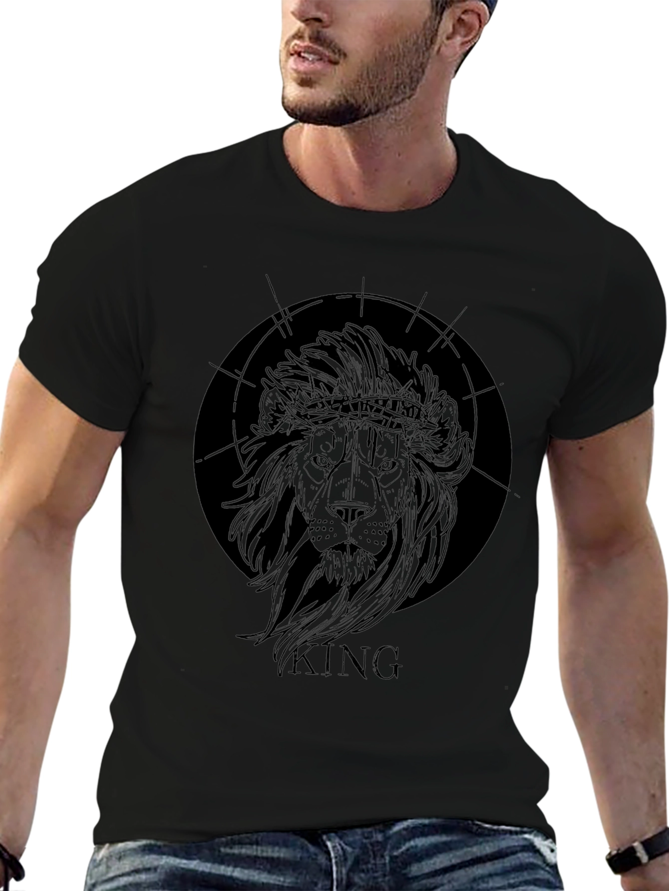 King Lion Graphic T-Shirt - Black