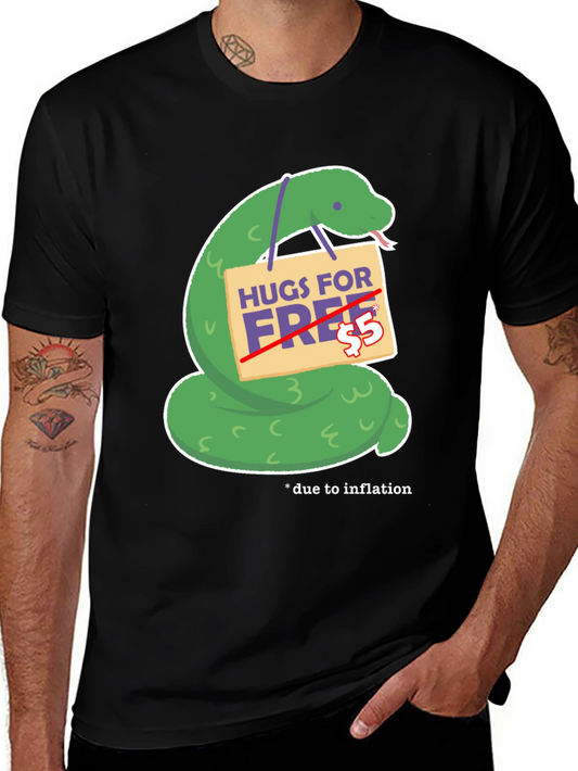 Humorous Hugs For Free Snake Graphic Tee