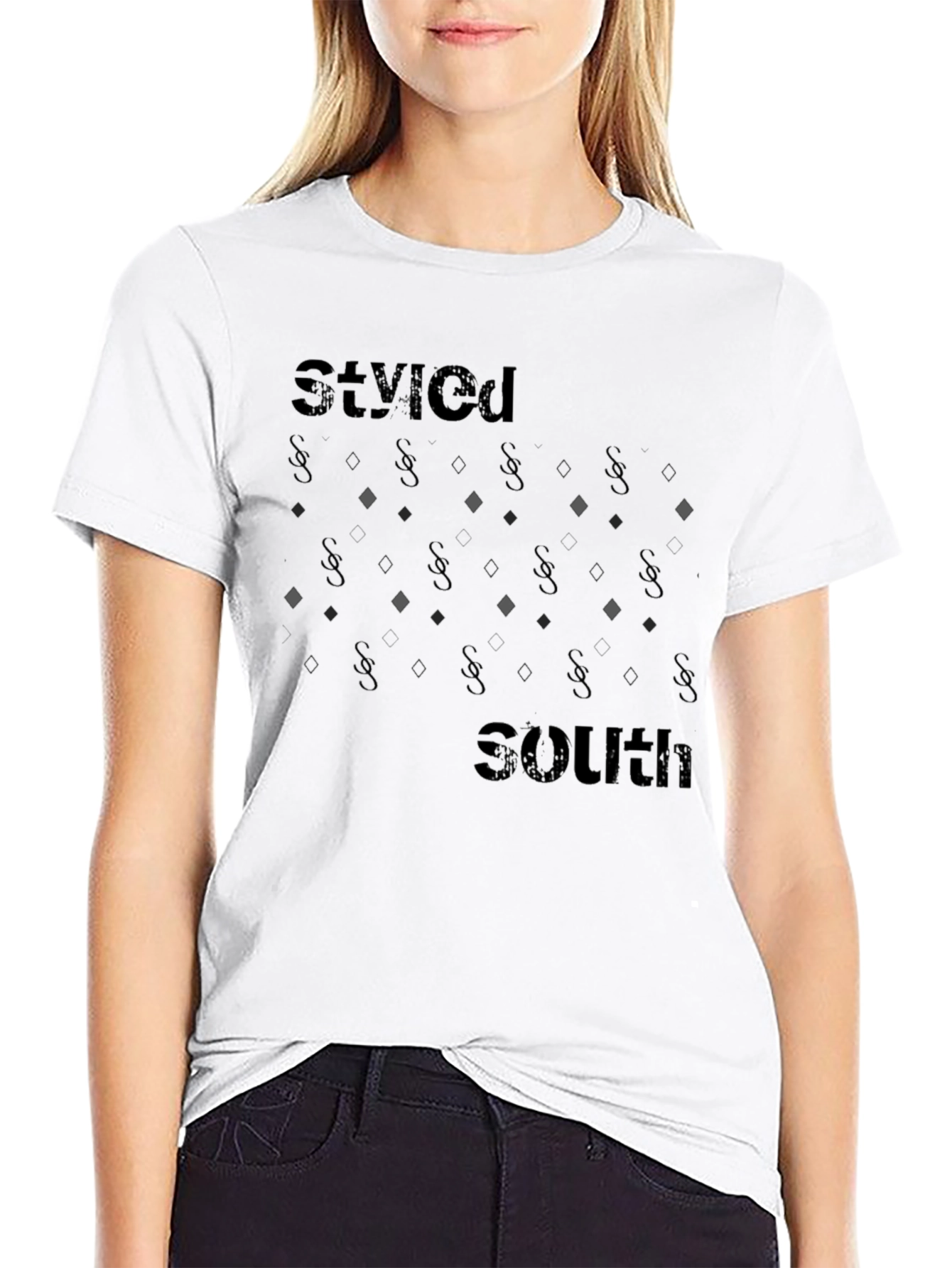 Stylish South Black Graphic T-Shirt