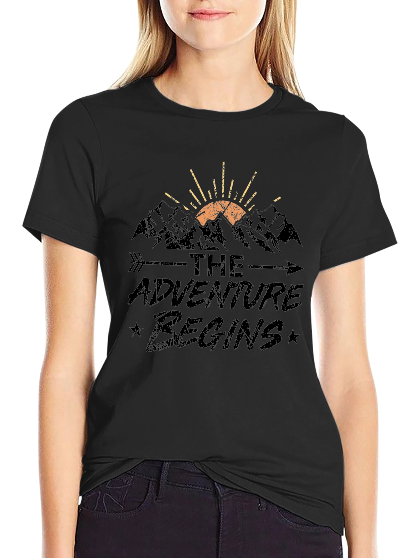 The Adventure Begins Black T-Shirt