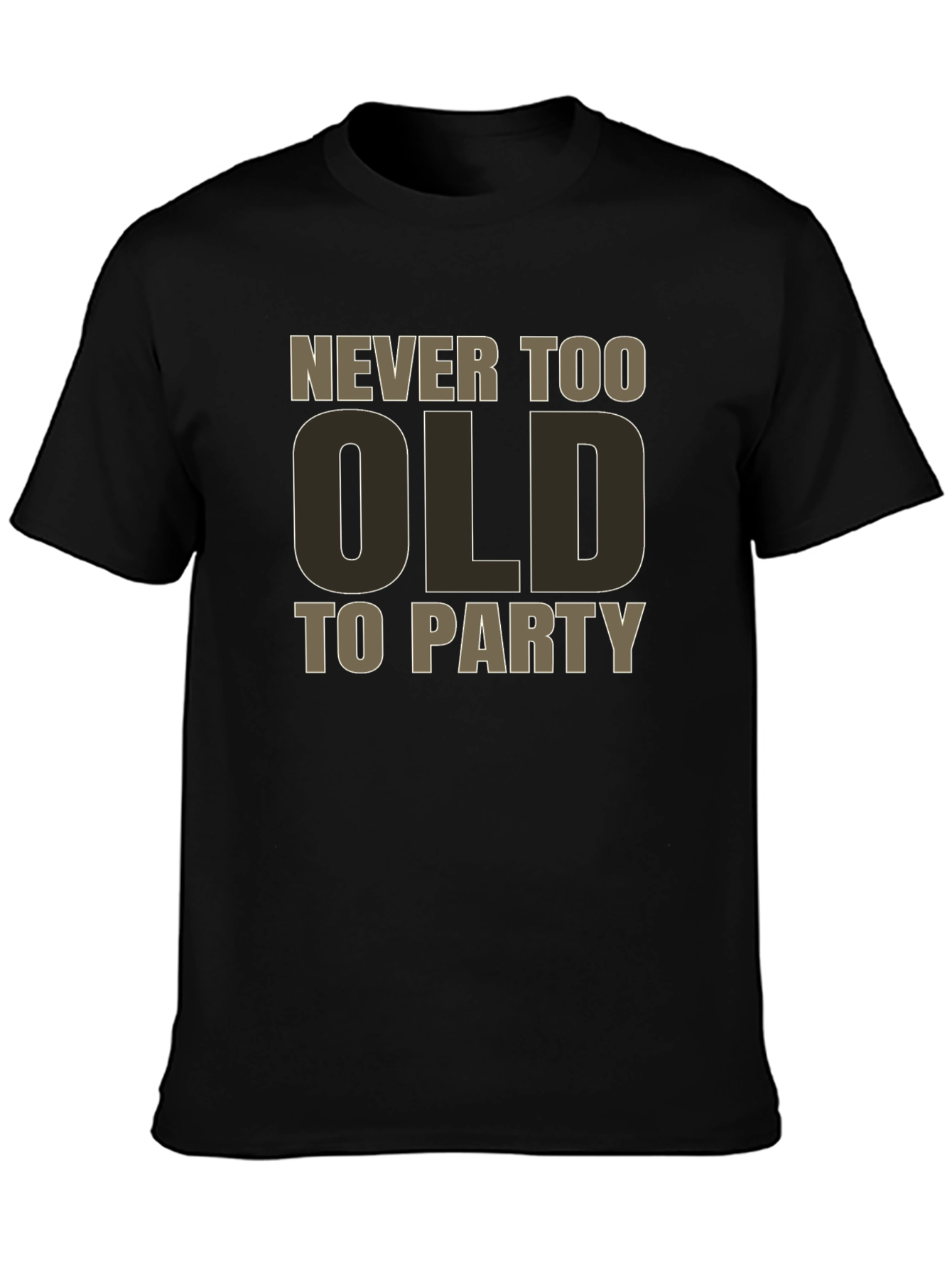 Never Too Old To Party Black Graphic Tee