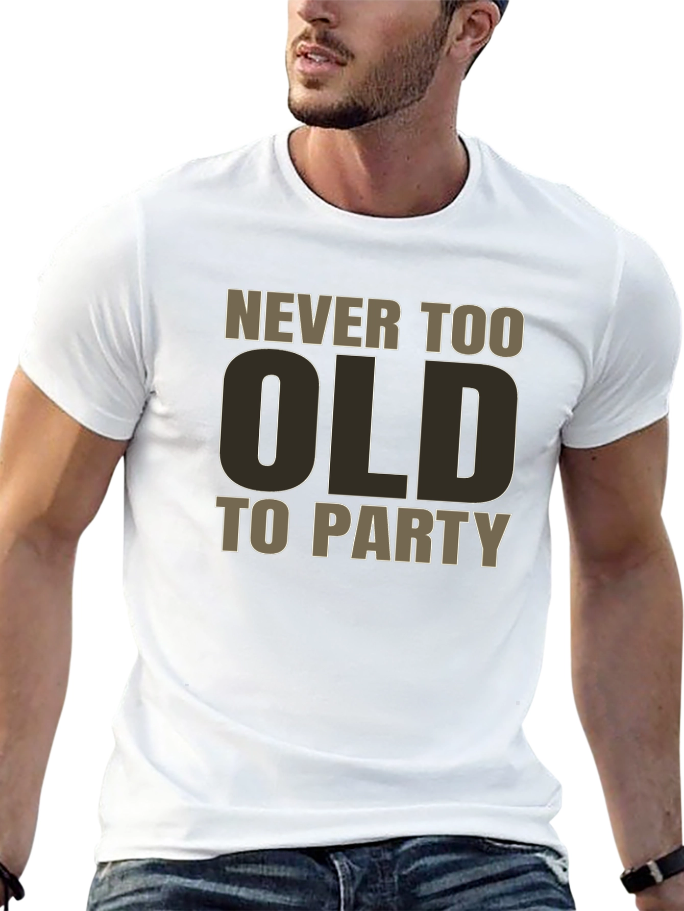 Never Too Old To Party Black Graphic Tee