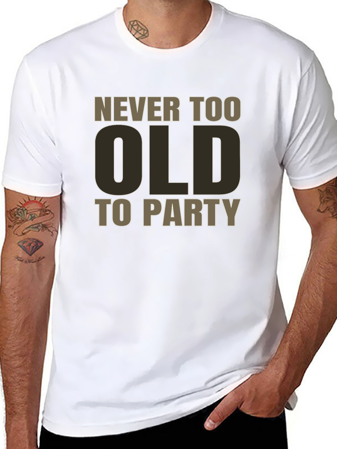 Never Too Old To Party Black Graphic Tee