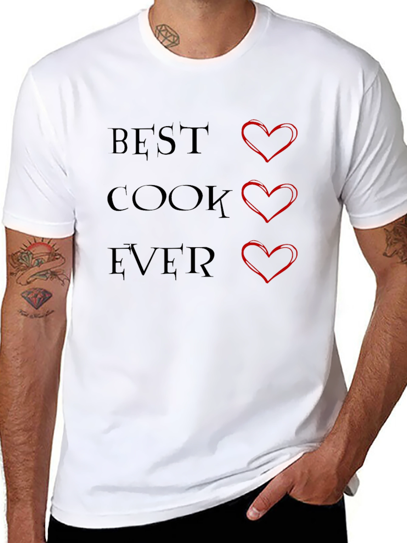 Best Cook Ever Heart Graphic T-Shirt