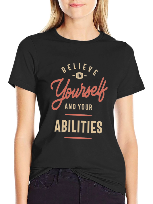 Believe in Yourself Black Graphic T-Shirt