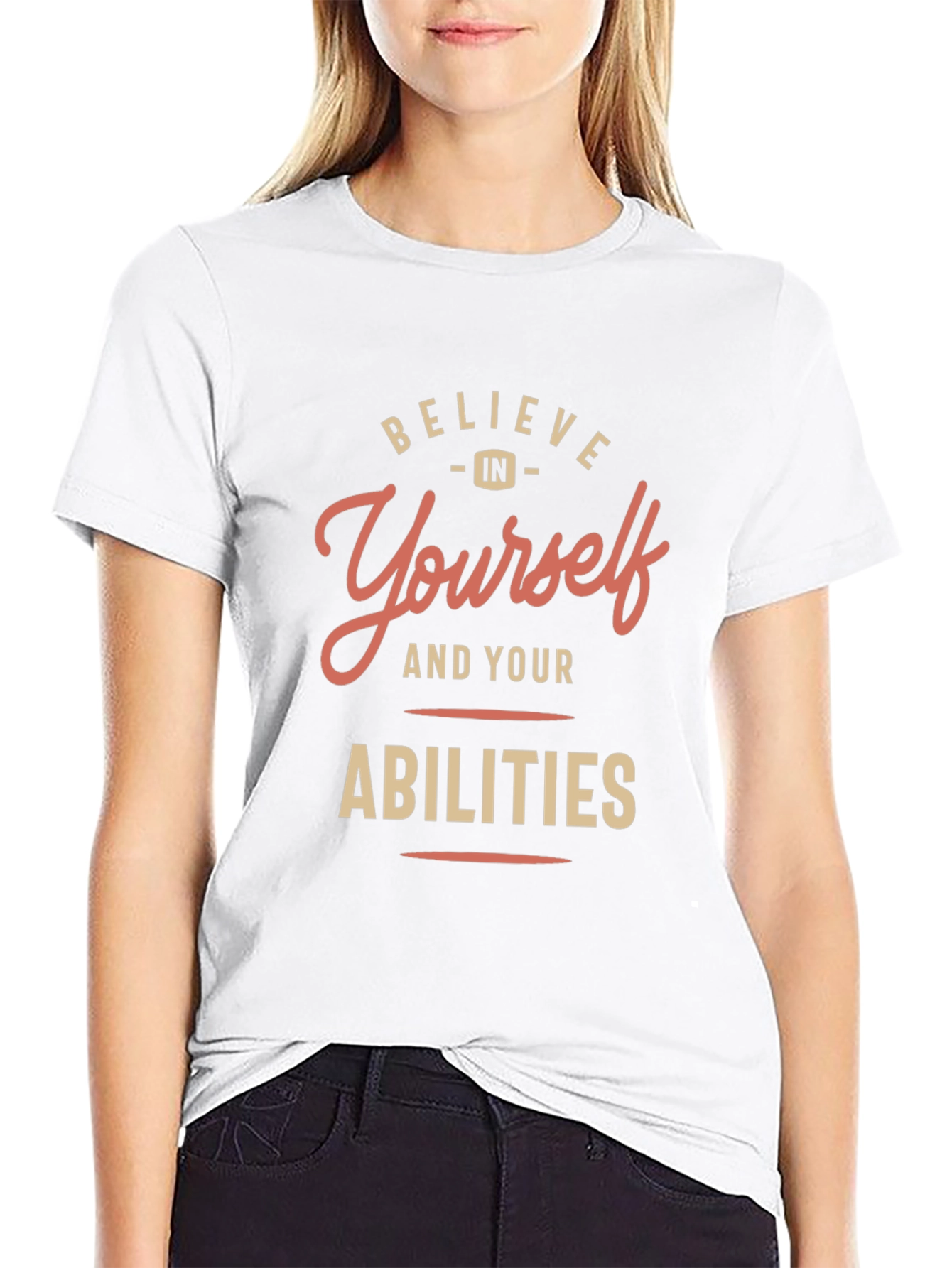 Believe in Yourself Black Graphic T-Shirt