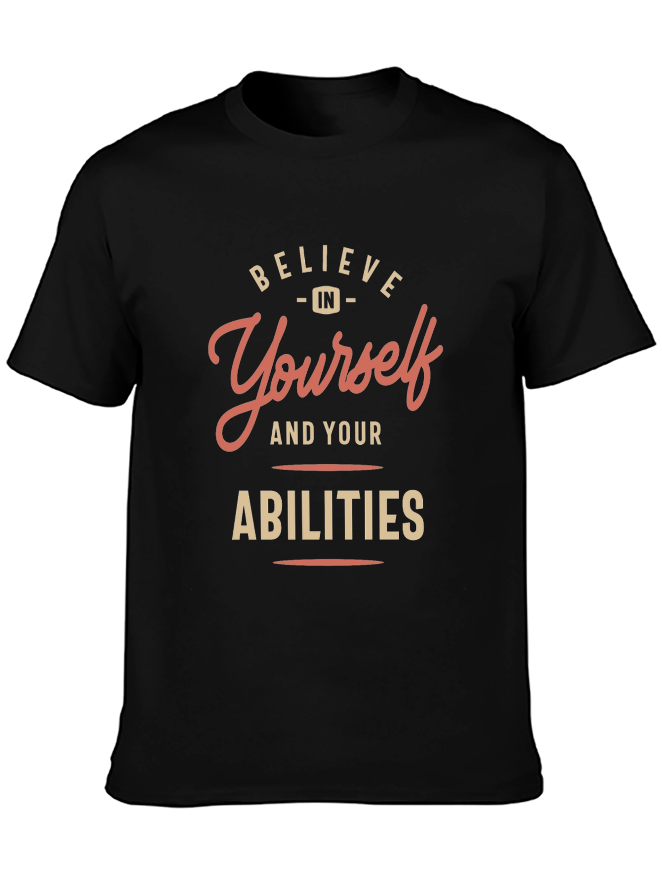 Believe in Yourself Black Graphic T-Shirt