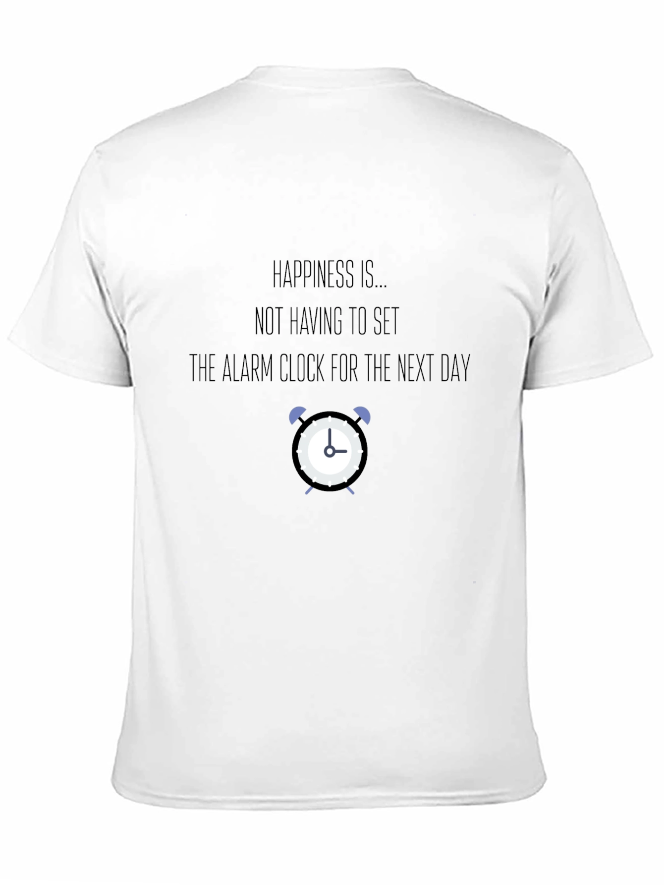 Happiness Alarm Clock Graphic Tee - Black T-Shirt