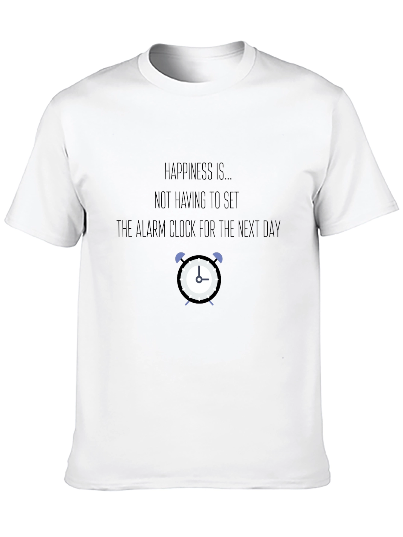 Happiness Alarm Clock Graphic Tee - Black T-Shirt