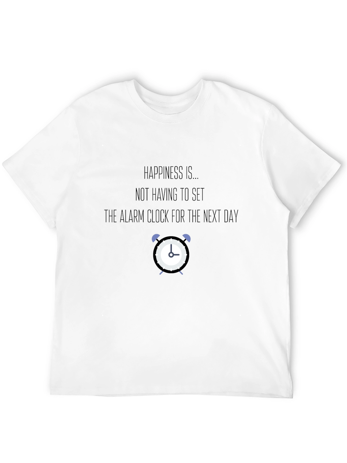 Happiness Alarm Clock Graphic Tee - Black T-Shirt