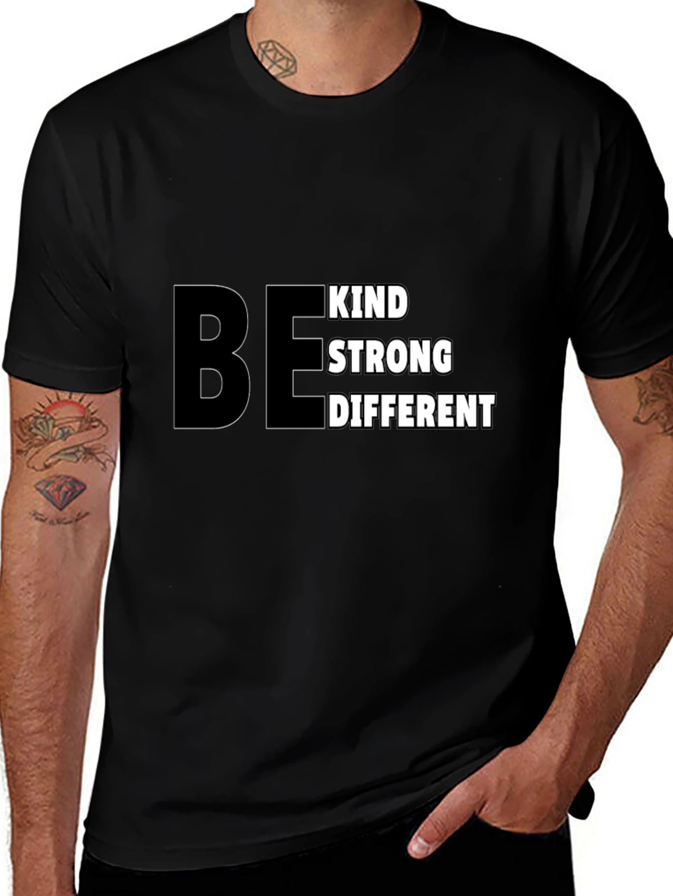 Be Kind Strong Different Black T-Shirt