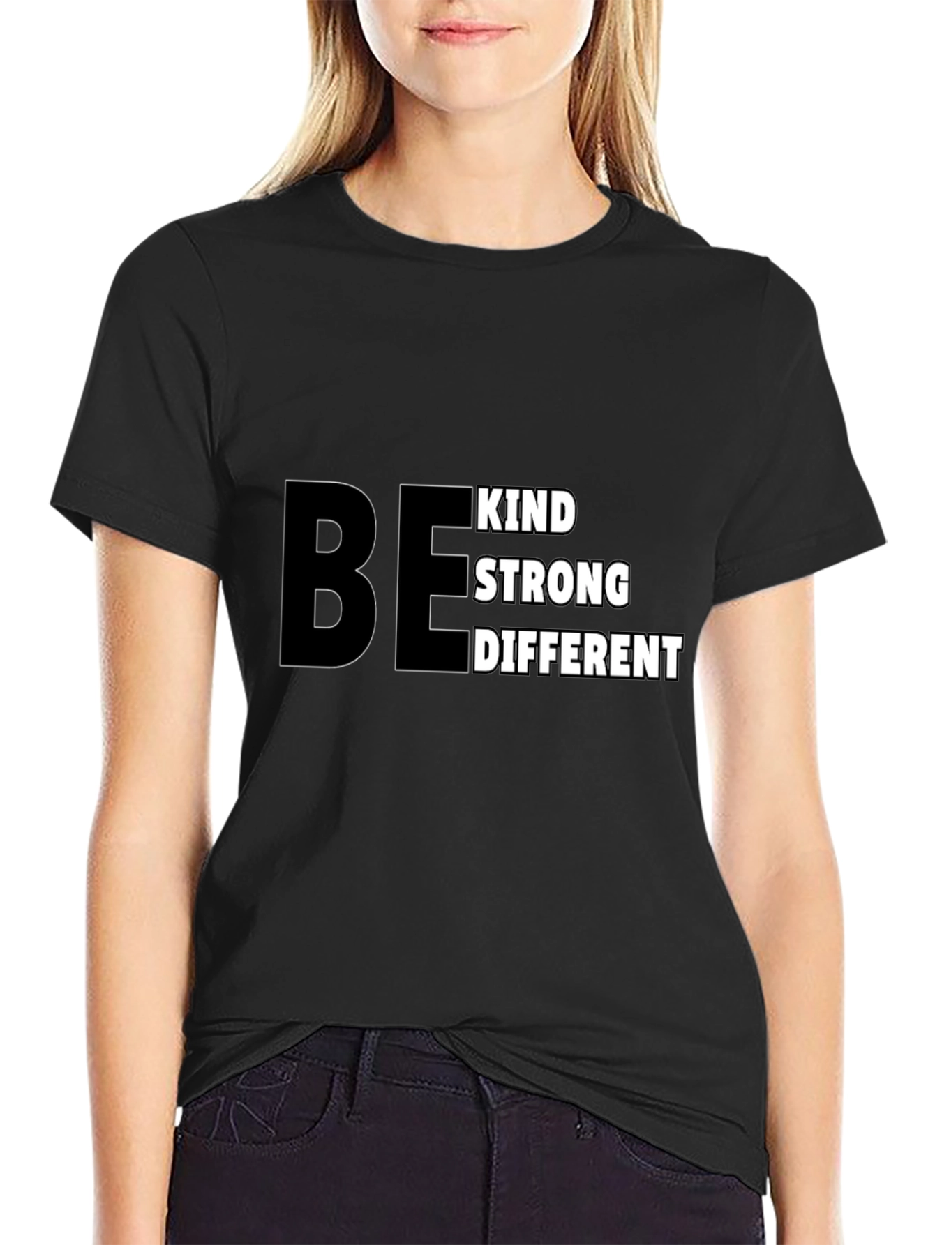Be Kind Strong Different Black T-Shirt