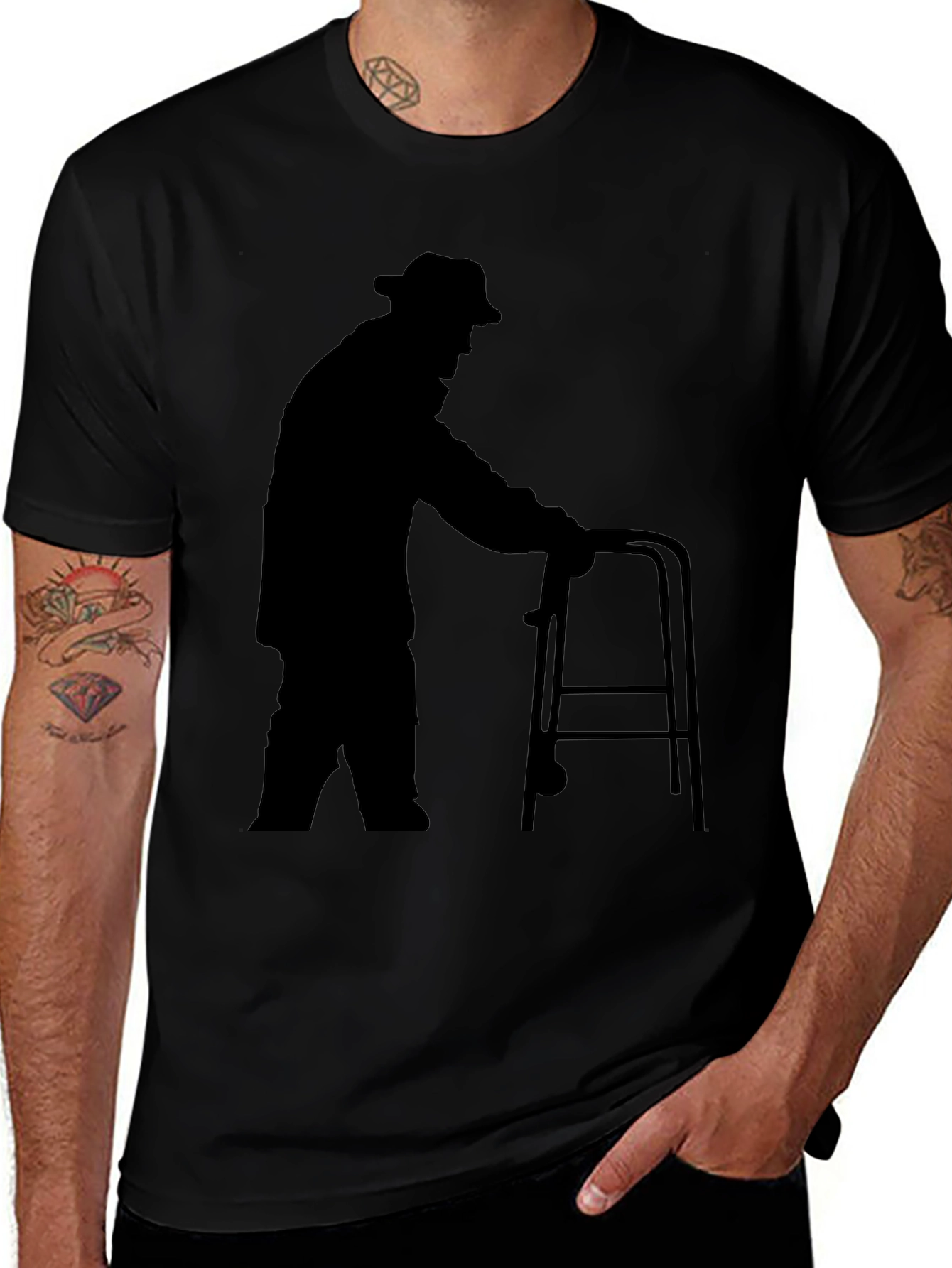 Silhouette Senior Walker Black T-Shirt