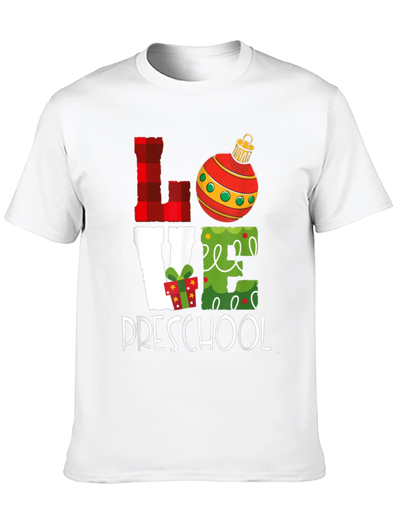 Love Preschool Christmas T-Shirt - Holiday Teacher Gift