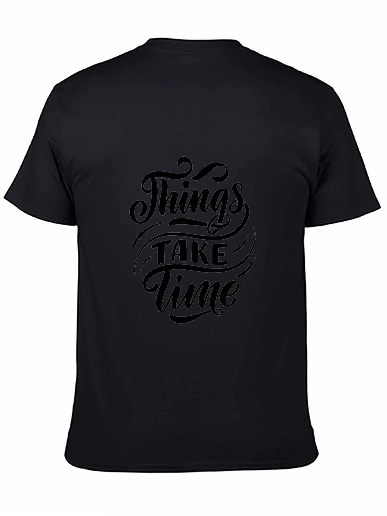 Things Take Time Black Graphic Tee