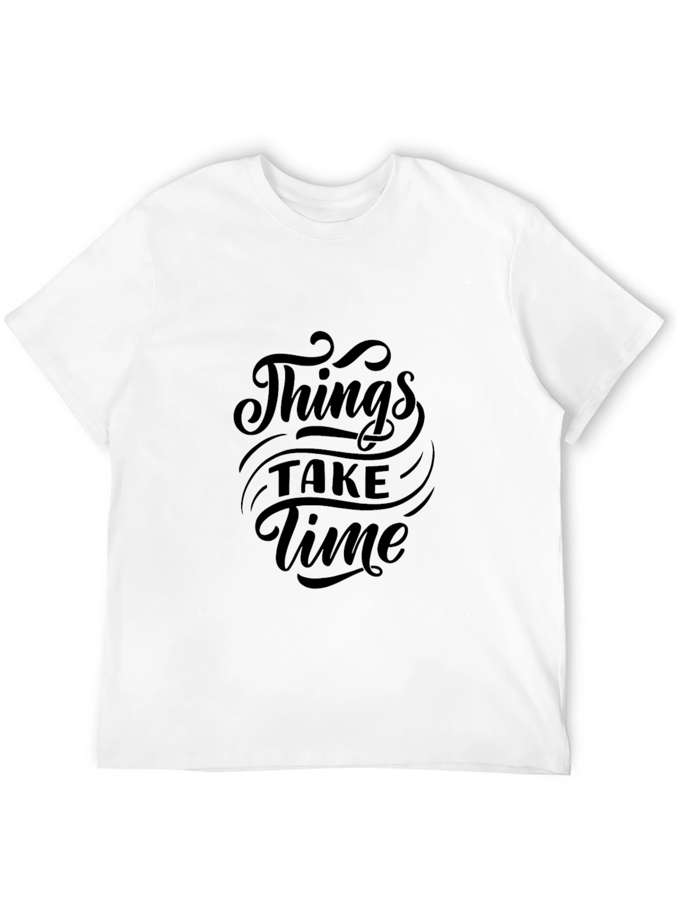 Things Take Time Black Graphic Tee