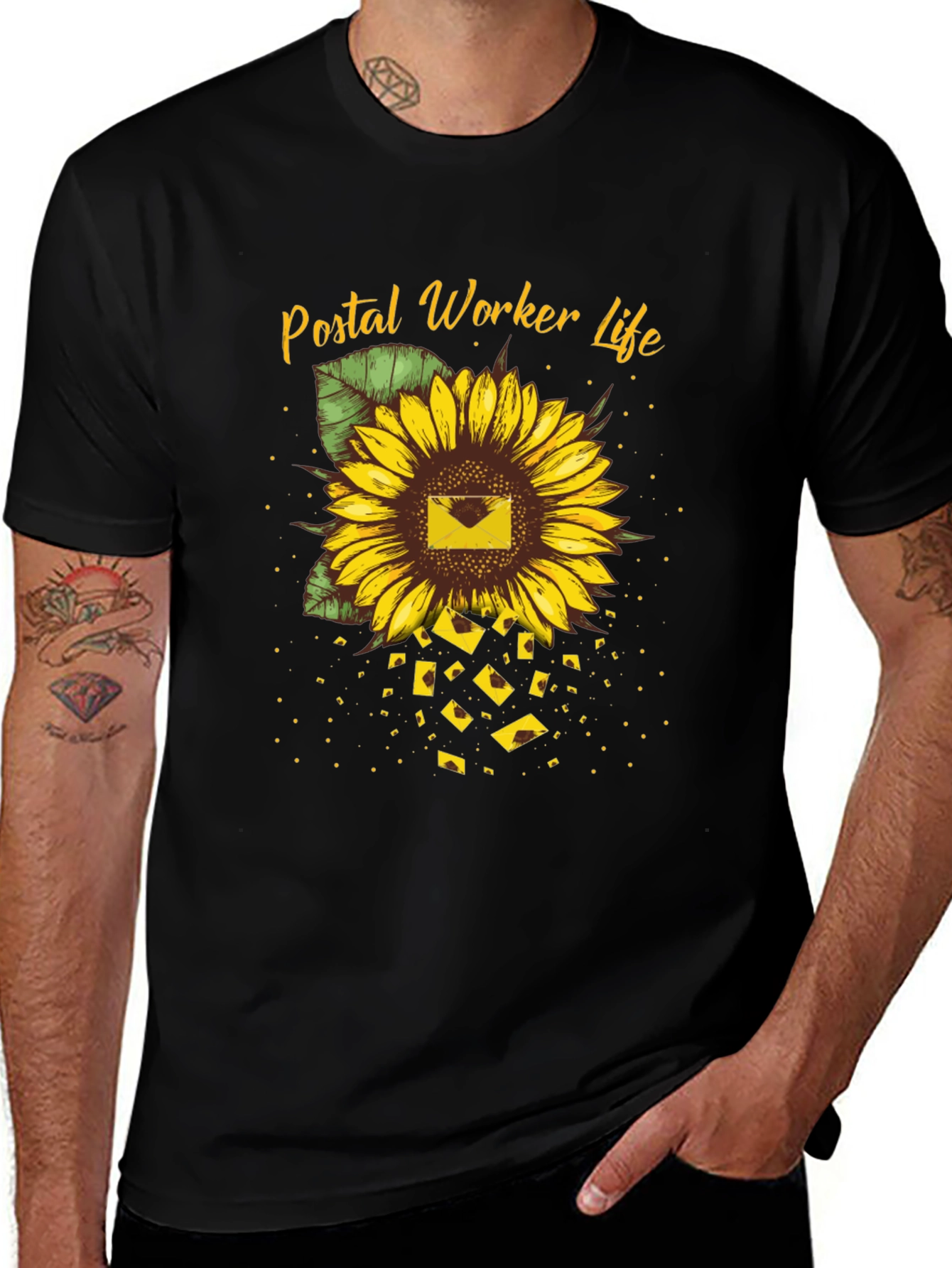 Postal Worker Sunflower Graphic Tee