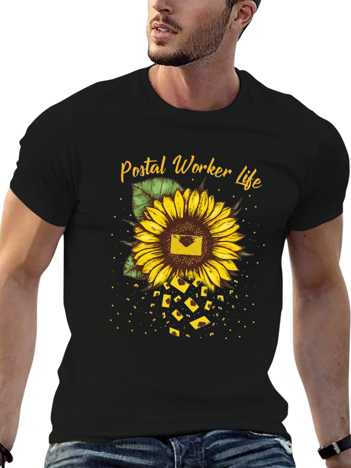 Postal Worker Sunflower Graphic Tee