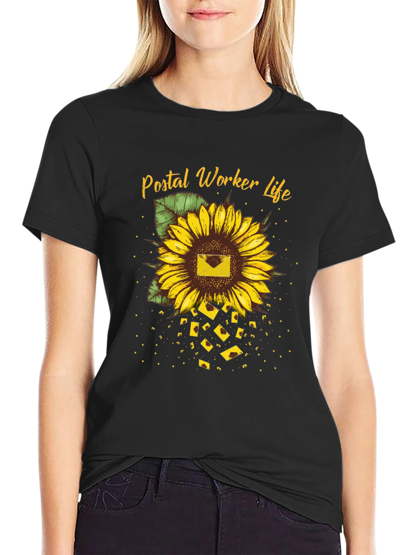 Postal Worker Sunflower Graphic Tee