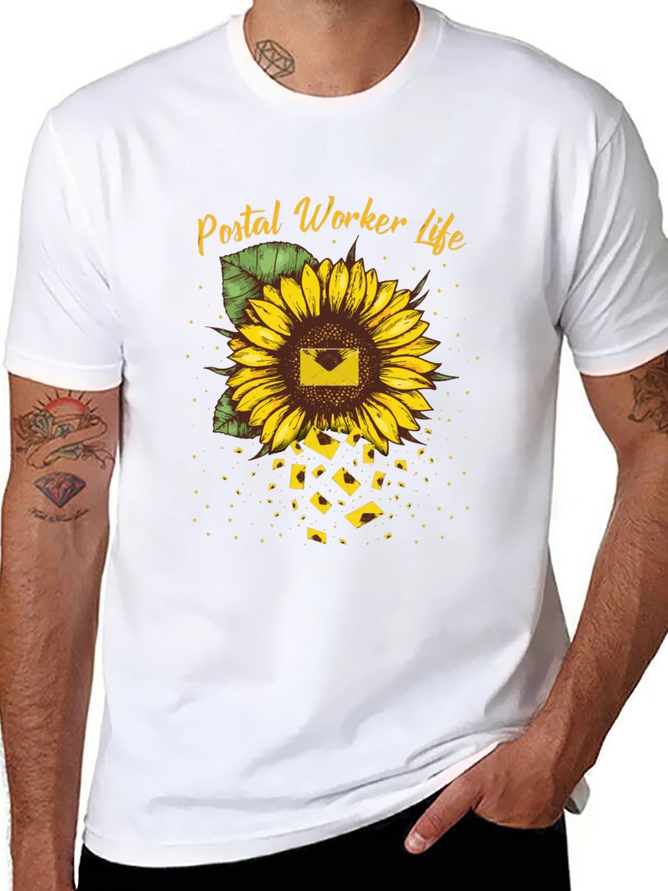 Postal Worker Sunflower Graphic Tee
