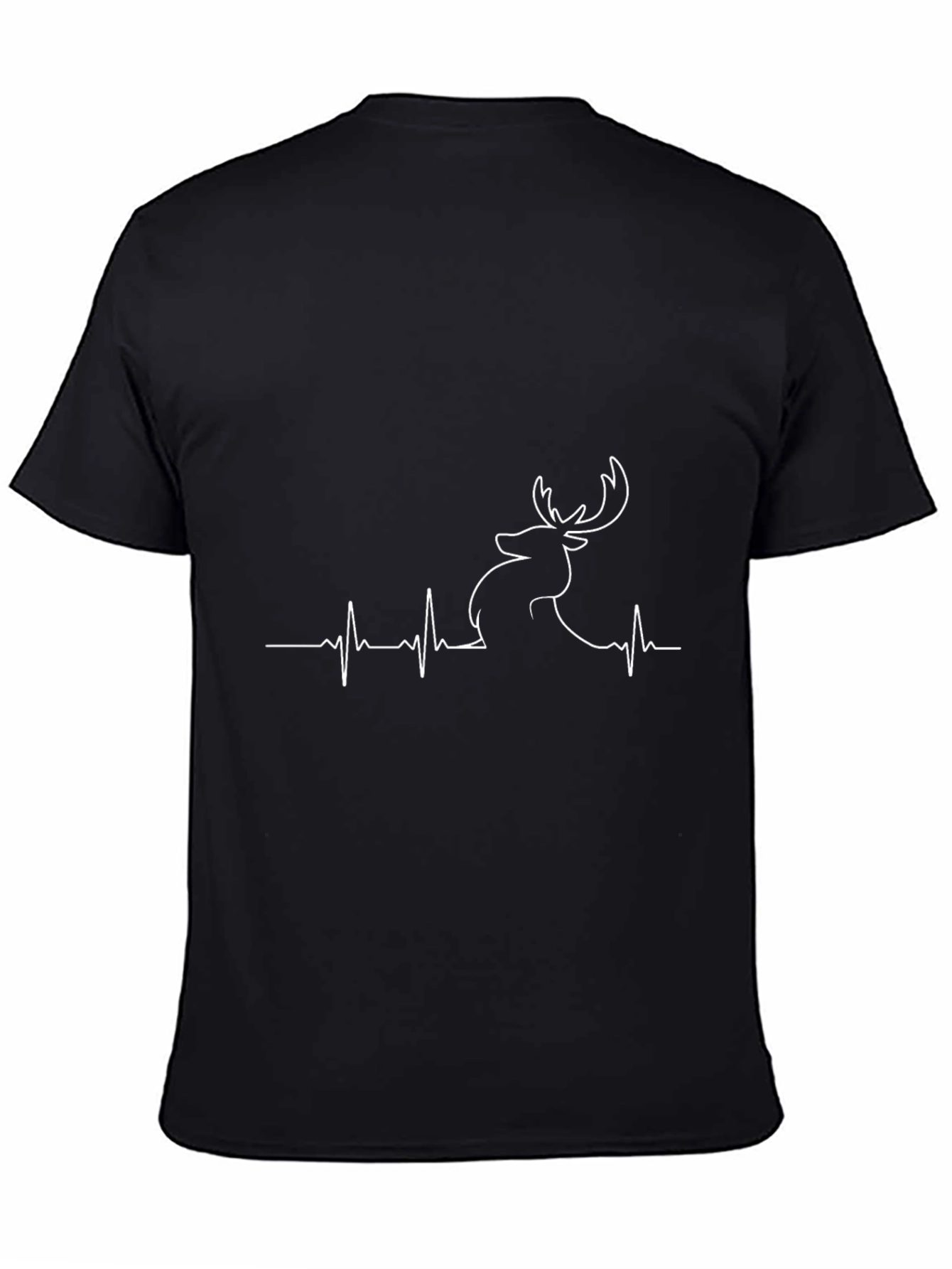 Heartbeat Deer Graphic Tee - Black