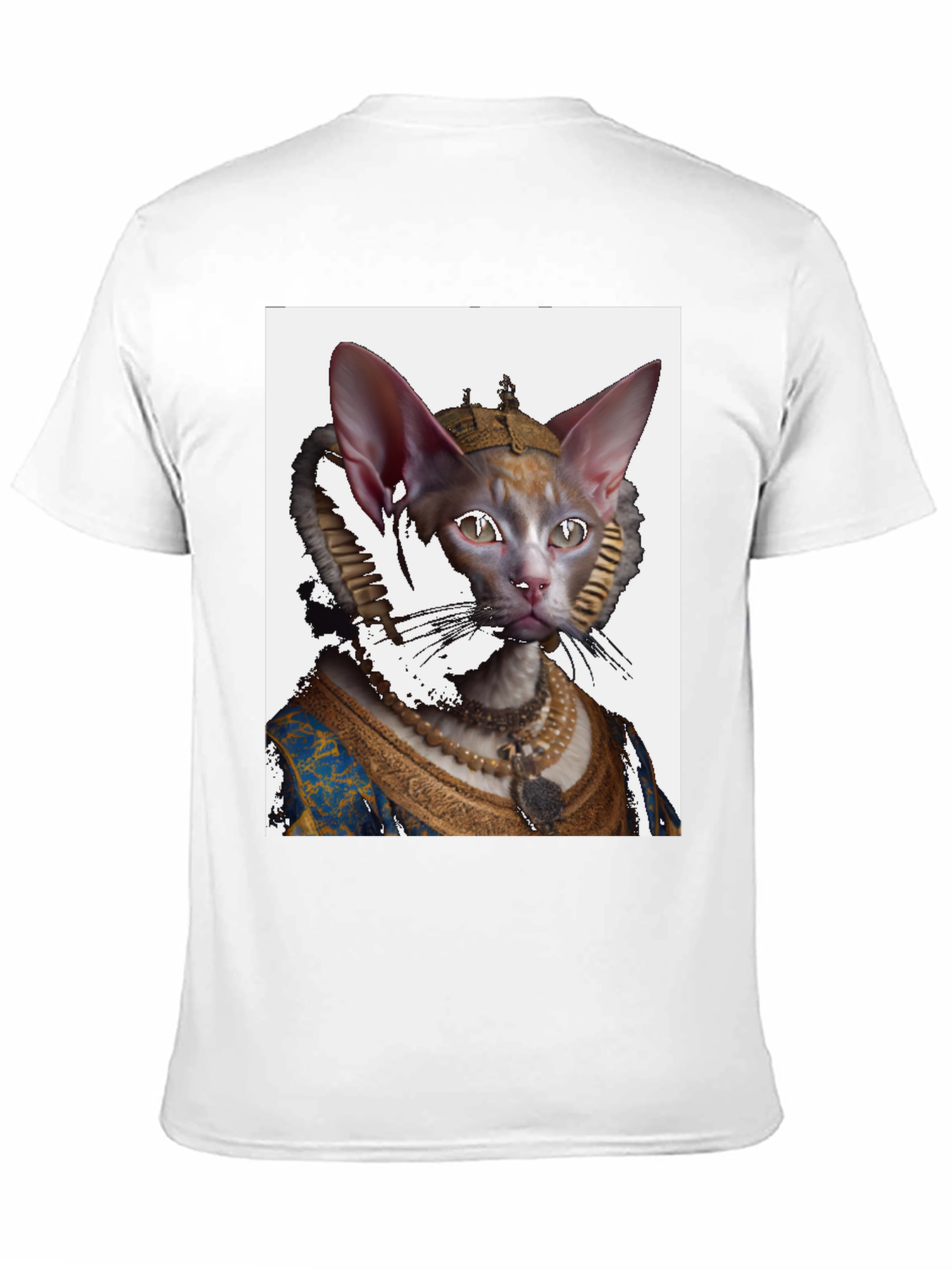 Regal Cat Portrait Black T-Shirt