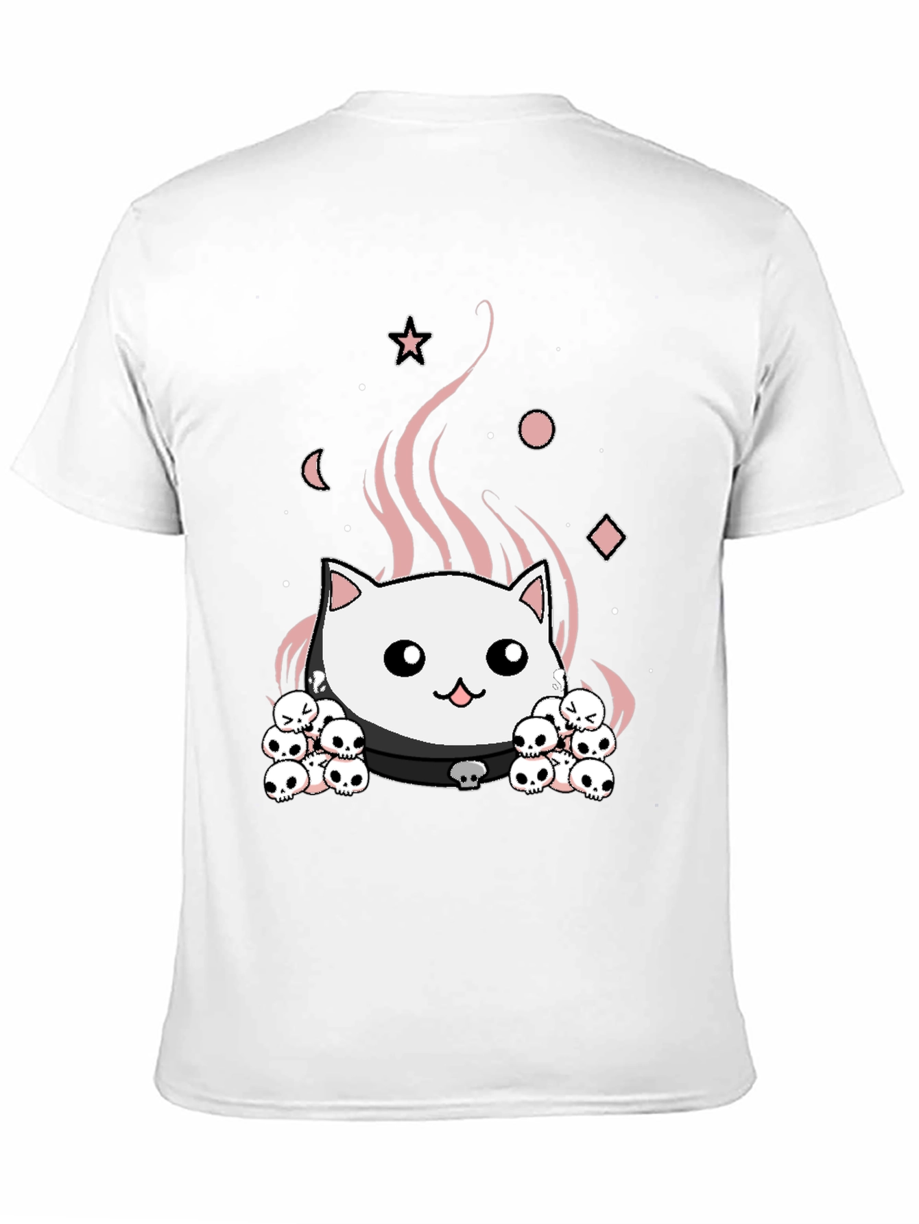 Gothic Cat Skull T-Shirt - Cute Spooky Design