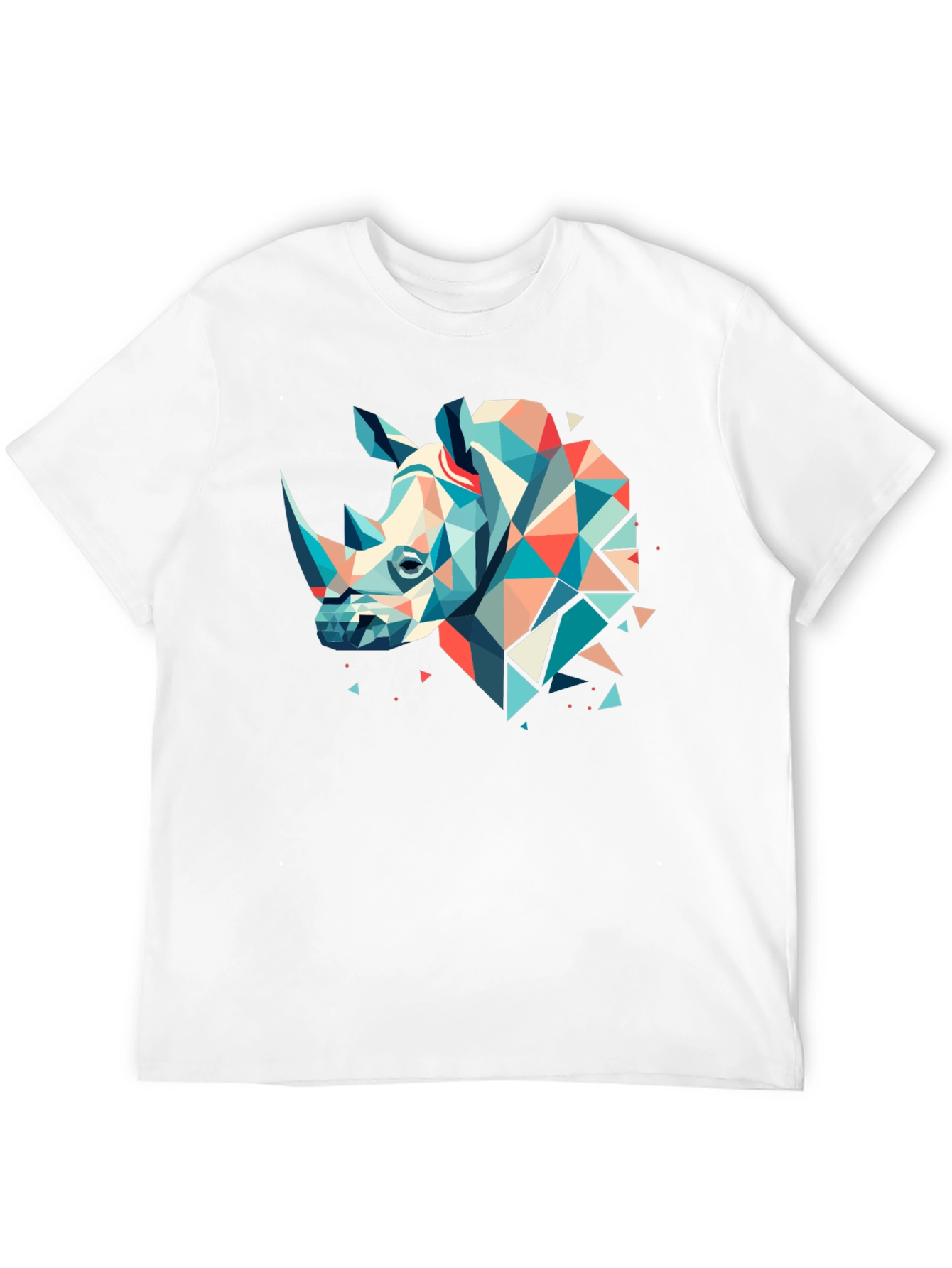 Geometric Rhino Graphic Tee - Modern Art Shirt