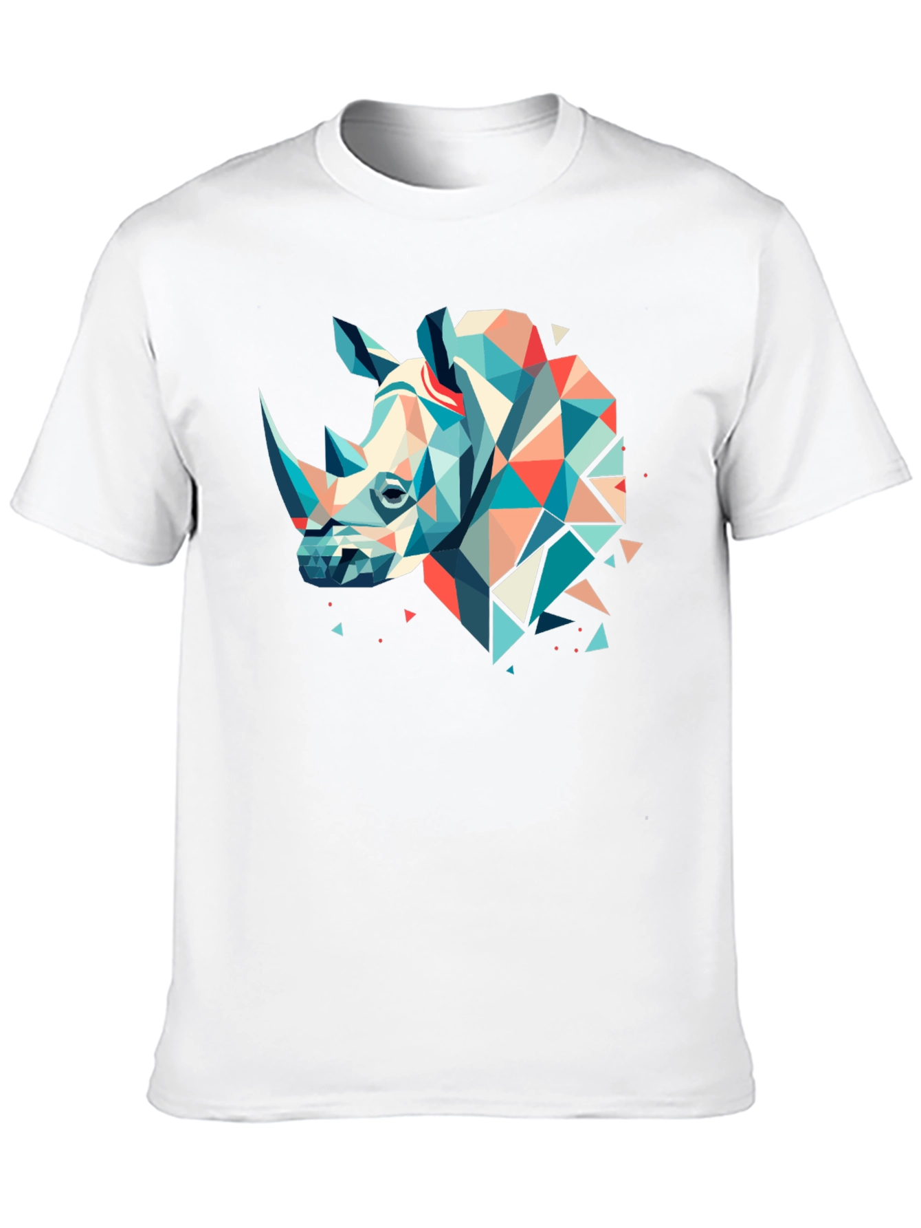 Geometric Rhino Graphic Tee - Modern Art Shirt