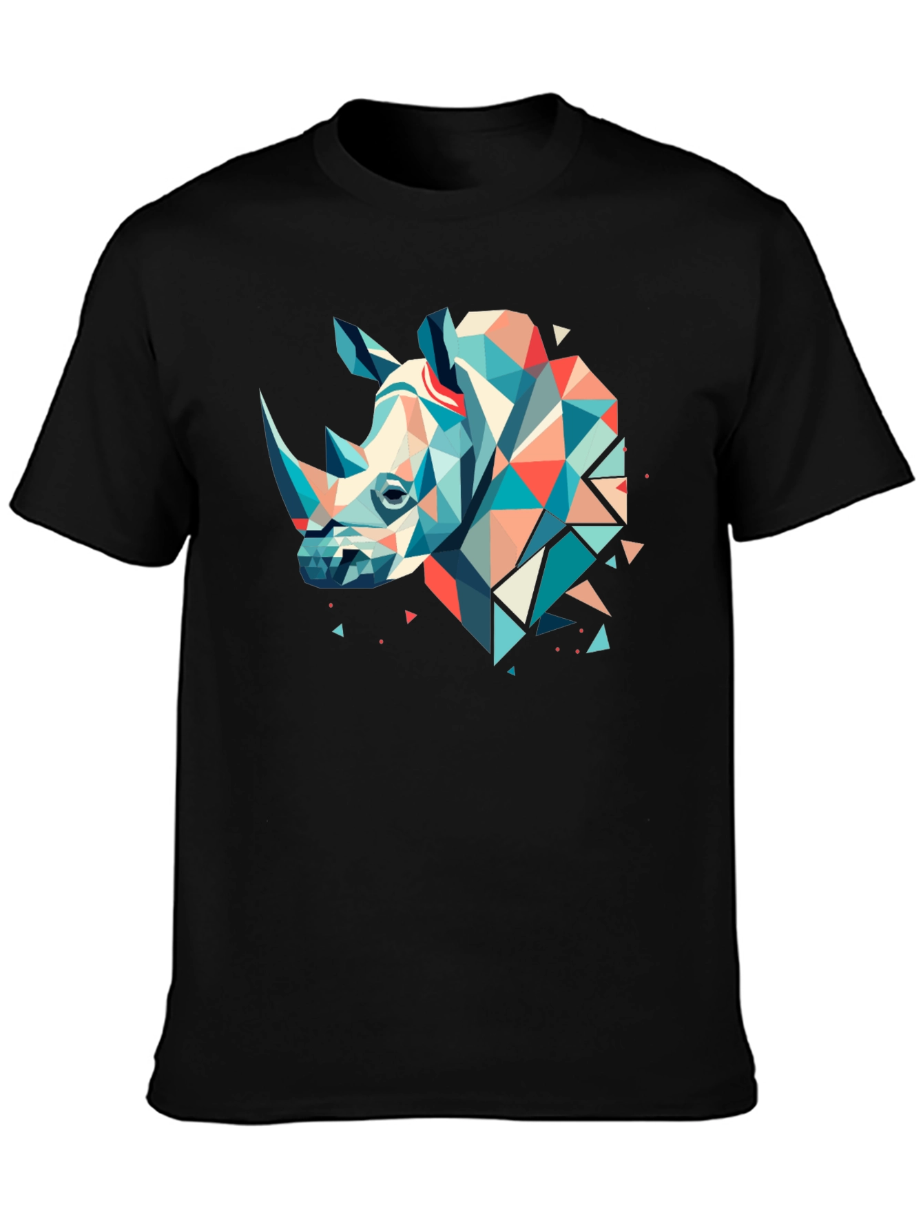 Geometric Rhino Graphic Tee - Modern Art Shirt