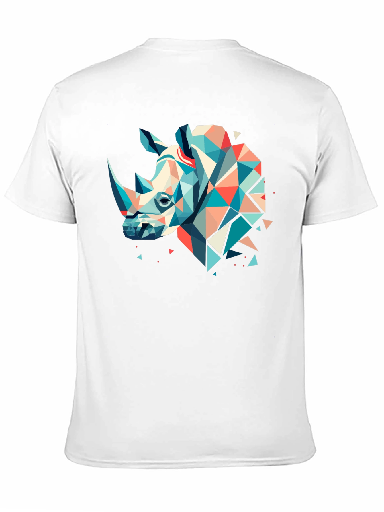 Geometric Rhino Graphic Tee - Modern Art Shirt
